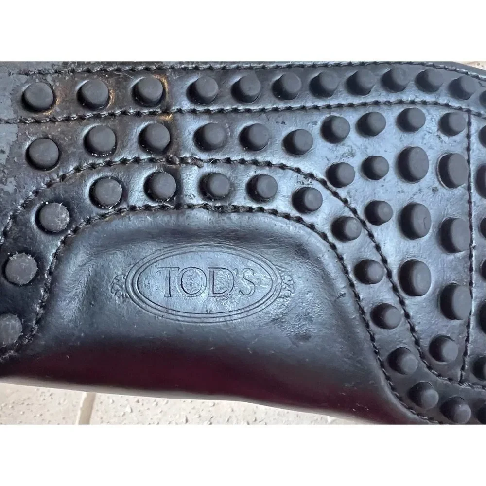 Tod’s Men’s Black Gommino Calf Leather Slip-on Driving Loafers Sz 6